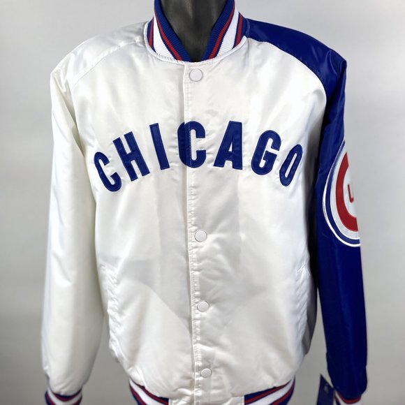 STARTER Other - CHICAGO CUBS MLB Starter Snap Down Jacket WHITE/BLUE LG, XL